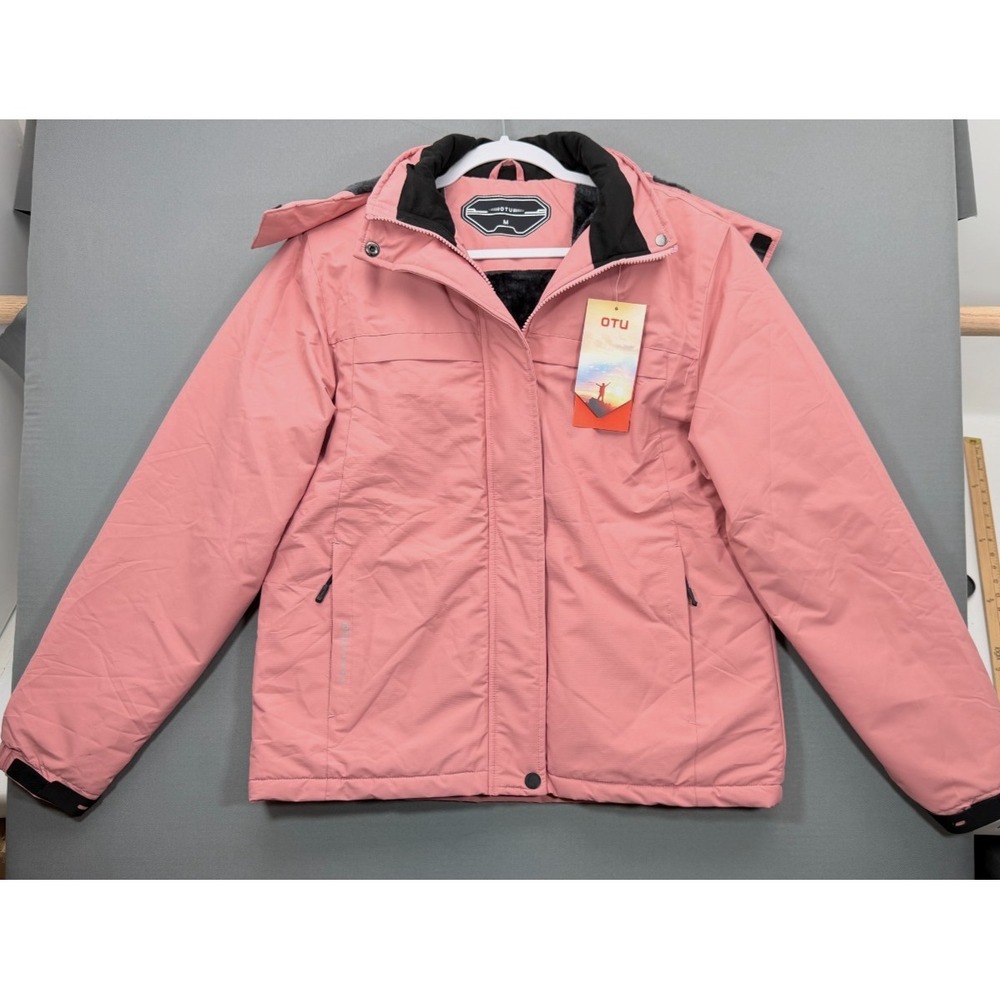 OTU Pink Fleece Lined Winter Ski/Snow Jacket| Women's M | Hooded Coat NWT